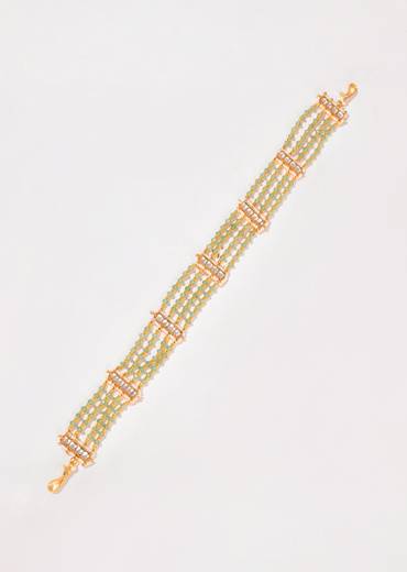 White and Gold Kundan Layered Mathapatti