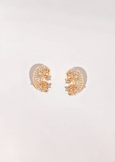 White Kundan Bead Drop Danglers