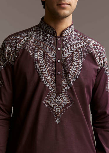 wine-linen-kurta-set-for-men-with-thread-embroidery-sg321988-1.jpg