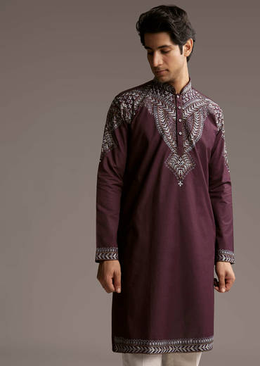 wine-linen-kurta-set-for-men-with-thread-embroidery-sg321988-1.jpg