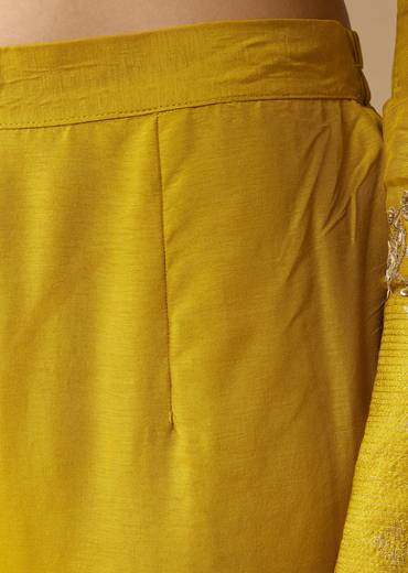Yellow Sequin Embellished A-Line Anarkali Set