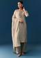 Beige Weave Kurta Set With Zardosi And Cut Dana Work