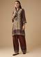 Maroon Indie Printed Crepe Kurta and Pant Set