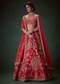Red Zari Embellished Bridal Lehenga Set with Two Dupattas