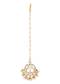 Gold Finish Kundan Maangteeka With Synthetic Stones And Beads