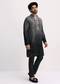 Grey Shaded Sequin Zipper Kurta With Black Pants