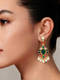 Multicolor Pearl Drop Earrings With Teardrop Centre Stone