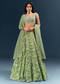 Spa Green Banarasi Silk Bridesmaid Lehenga With Heavy Hand Embroidery