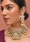 White Kundan Geometric Pendant Necklace and Earrings Set