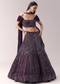Wine Embellished Lehenga and Choker Dupatta Blouse