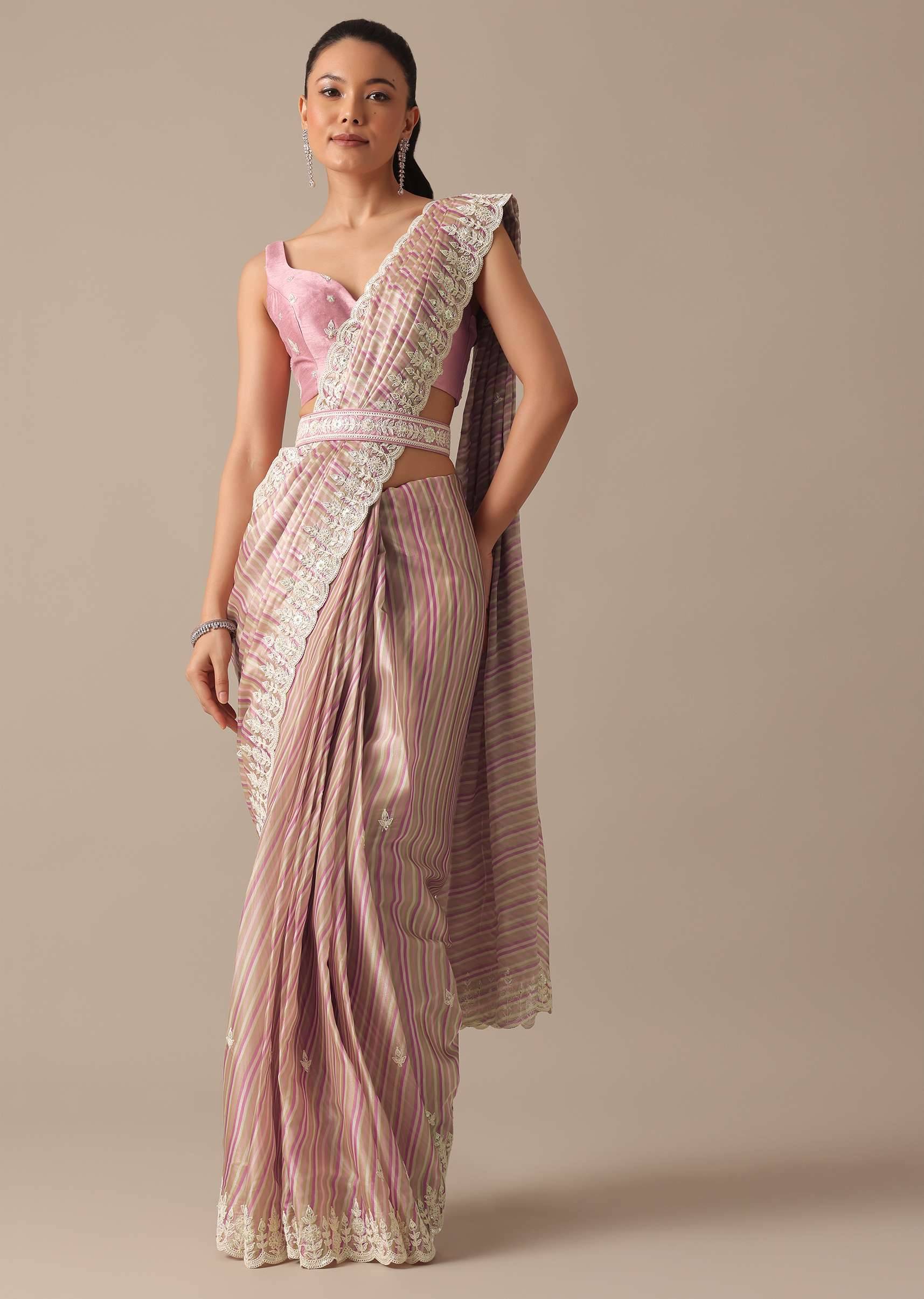 silk saree with belt