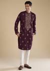 Purple Kurta Set With Thread And Resham Detailing