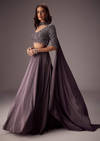 Elegant Purple Lehenga With Double Circular Flare