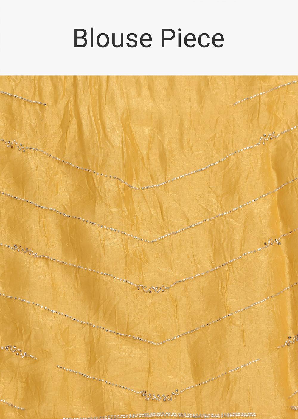 Mustard Yellow Embroidered Crepe Saree With Unstitched Blouse