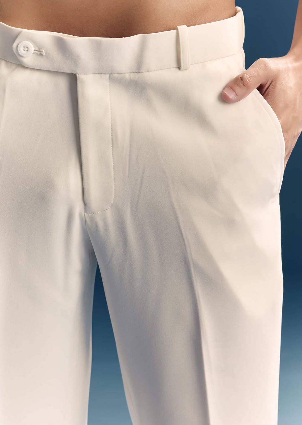 White Jodhpuri Suit For Men With Moti Work