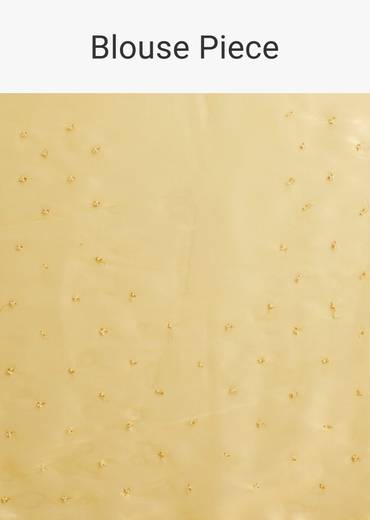 Yellow Tissue Silk Saree With Bead Work And Unstitched Blouse Piece