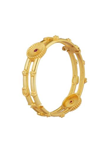 Antique Gold Bangle With Motifs And Zircon Details