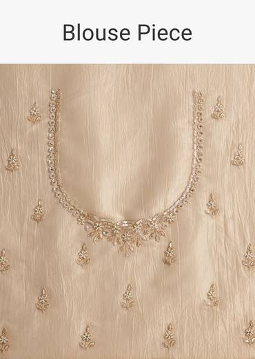 Silver Tissue Saree With Sequin And Stone Embroidery