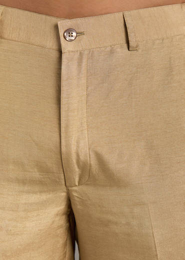 Beige Kurta Jacket Set For Men With Beads And Resham Work