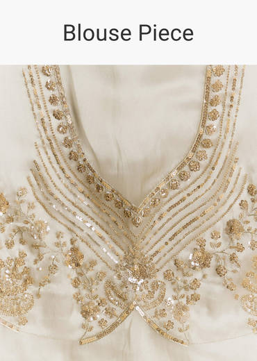 Beige Shaded Tissue Saree With Sequins Beads And Cutdana