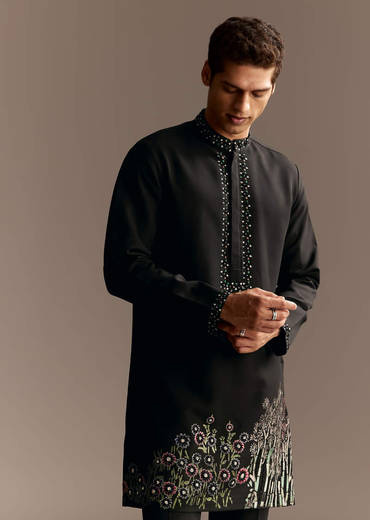 Black Jodhpuri Kurta Set