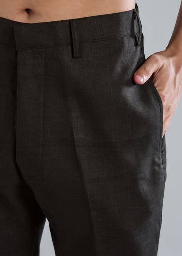 Black Kurta Jacket Set With Zardosi Hand Work