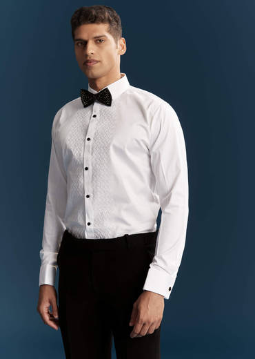 Black Tuxedo For Men With Cutdana Embroidery