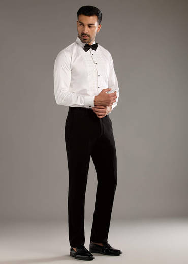 Black Tuxedo For Men With Leather And Dori Work
