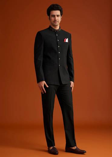 Black Jodhpuri Suit
