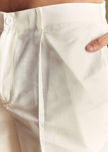 Blue Linen Kurta Set With All Over Floral Print And Mandarin Collar