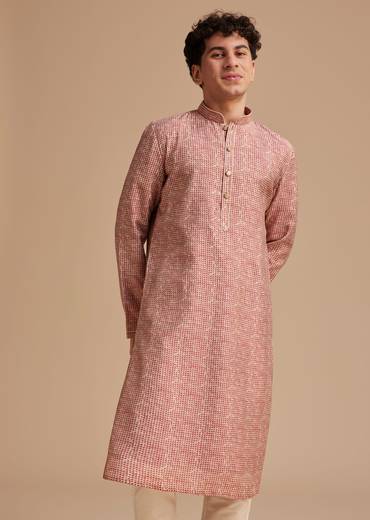 Maroon Muslin Abstract Printed Kurta Set