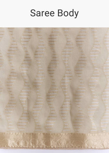 Cream Tissue Saree With Subtle Weave And Zari Border