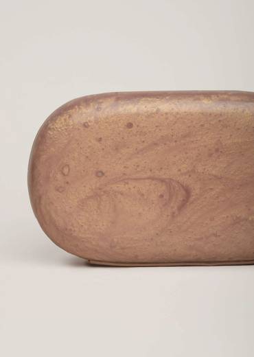 Rose Gold Clutch Bag In Resin Hand Crafted With A Gorgeous Marble Effect And Detachable Sling By Solasta