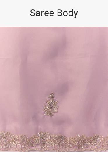 Dusty Pink Embroidered Saree with Blouse Fabric