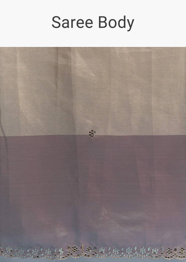 Gold Tissue Saree With Mirror Embroidery