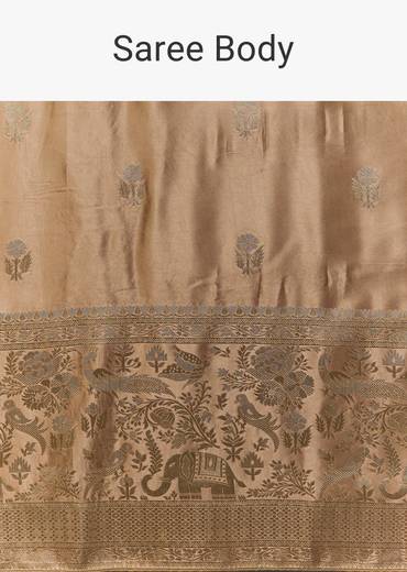 Gold Zari Weave Saree with Blouse Fabric