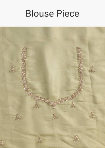 Green Tissue Saree with Cutdana and Sequin Embroidery