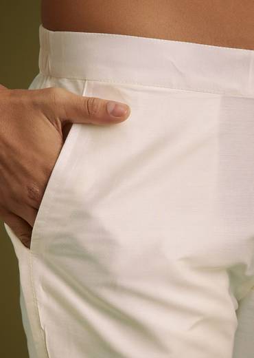 Grey Printed Kurta Set In Russian Silk With Zipper