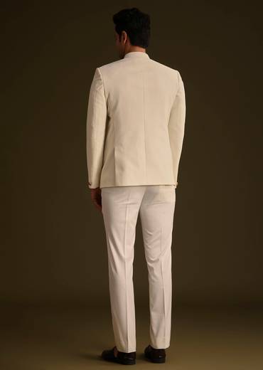 Ivory Jodhpuri Suit With Tailored Trousers