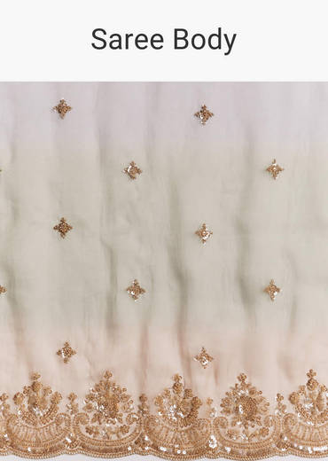 Lavender Ombre Tissue Saree With Embroidered Cutdana And Beads