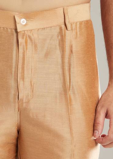 Lavender Silk Kurta Set For Men With Resham Hand Embroidery