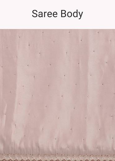 Lavender Tissue Saree With All Over Stone Embellishment And Cutdana Scallop Border