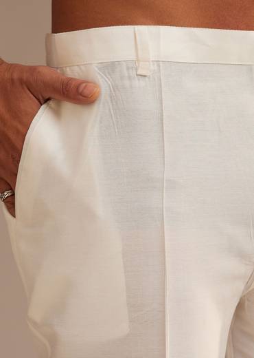 Light Yellow Silk Abstract Printed Kurta Set