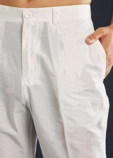 Lilac Silk Mens Kurta Set with Resham Sequin Work