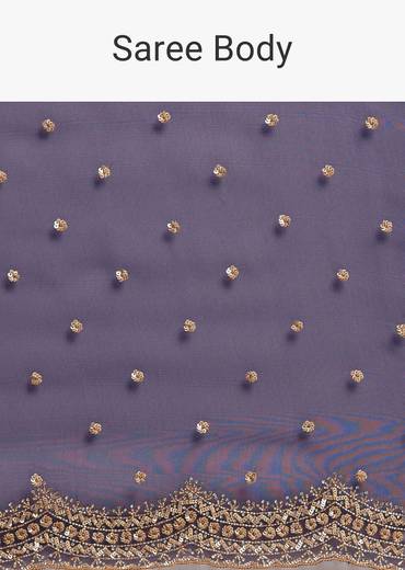 Midnight Blue Organza Tissue Saree With Sequin And Cutdana Embroidery