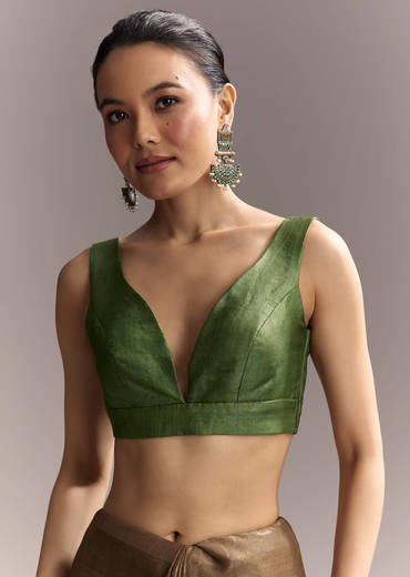 Orange Cotton Saree With Hand Painted Motifs And Green Border