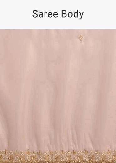 Peach Organza Tissue Saree With Scalloped Embroidery