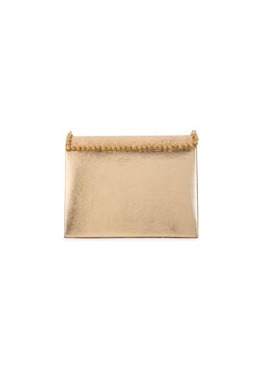 Peach Zari and Kundan Embellished Flap Bag