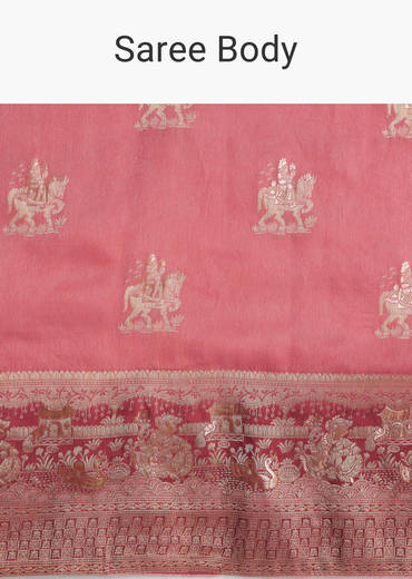 Pink Dola Silk Saree With Butti Work