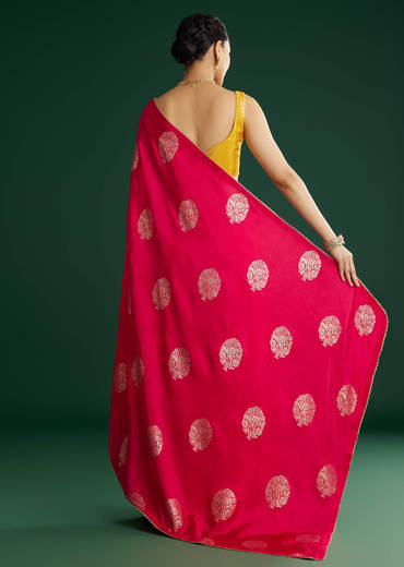 Pink Dola Silk Saree With Gotapatti And Brocade Border